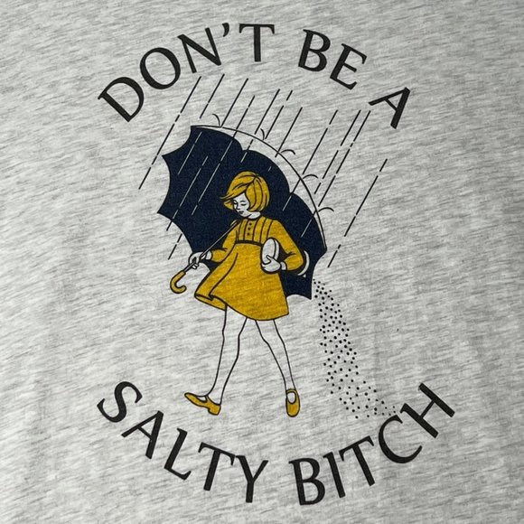 Bella Canvas Shirt Womens Large Gray Heathered Dont Be Salty Crewneck Tee - Picture 2 of 10